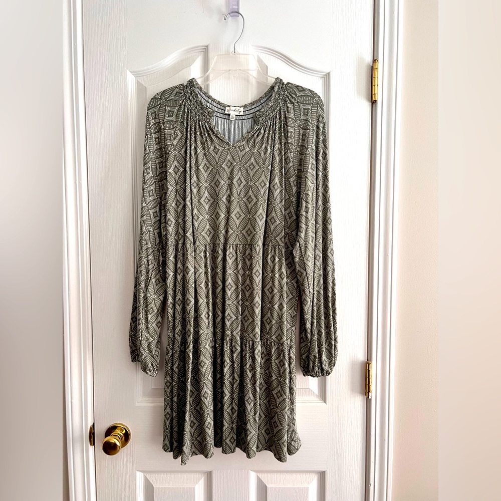 XL Sage and olive swing dress
